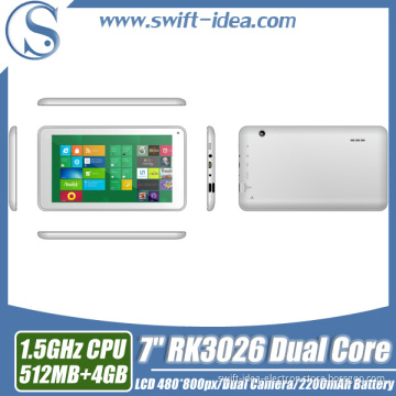 7inch Rk3026 Dual Core 512MB+4GB Android Tablet PC (PRC724F)